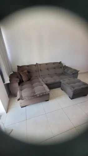 sofá modular de canto com puff