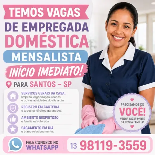 Vagas Para Empregada Doméstica Para Trabalhar Em Santos