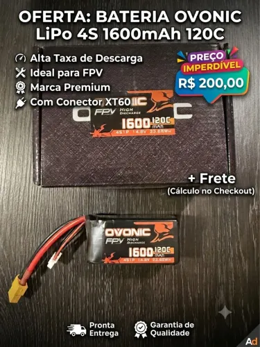 Bateria Lipo 4S Ovonic 1600mah 120C XT60