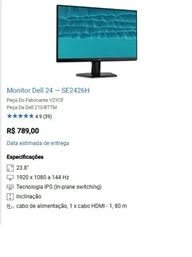 Monitor Dell 24   SE2426H