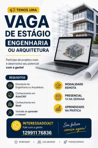Estágio engenharia ou arquitetura 