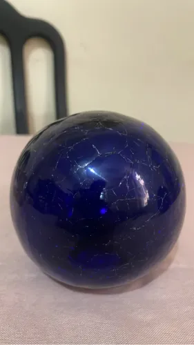 Globo de vidro craquelado Azul escuro