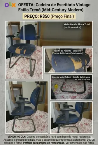 Cadeira para restauro ou reforma