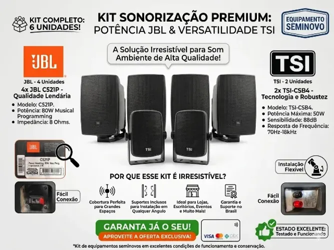 JBL Original + TSI (6 Caixas) | Som Profissional Potente | Oportunidade
