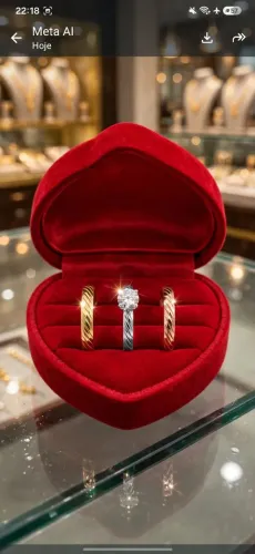 Aneis com solitário 3 cores