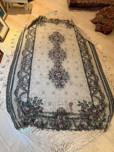 Rede de Descanso Jacquard Floral Vintage - Tamanho Casal (3,30 m)