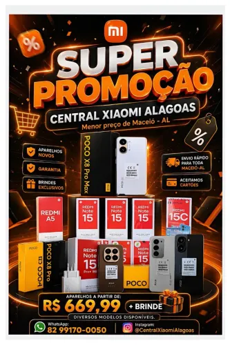 XIAOMI POCO X8 PRO E PRO MAX 5G, REDMI NOTE 15 5G E DIVERSOS MODELOS