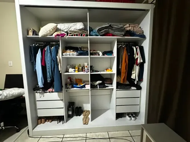 Guarda-Roupa Branco Grande (Sem Portas)