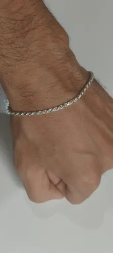 Pulseira Masculina Baiana em Prata 925, Nova