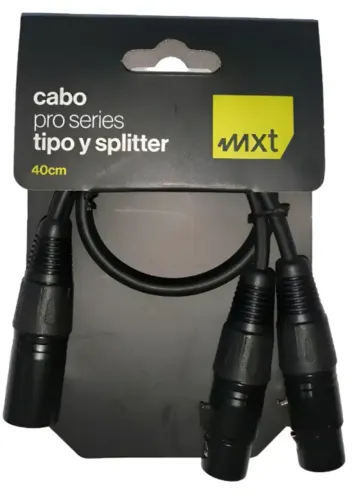 Cabo Splitter Xlr Macho X 2 Xlr Femea Mxt Profissional 40cm