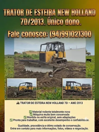 VENDE SE TRATOR ESTEIRA 7D NEW HOLLAND 2013..