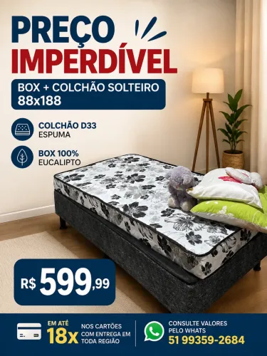 Box + colchão solteiro 