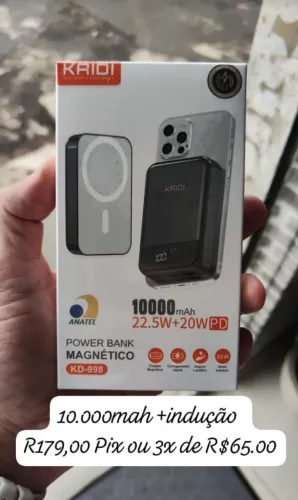 Carregador portátil e indução 10000mah kaidi