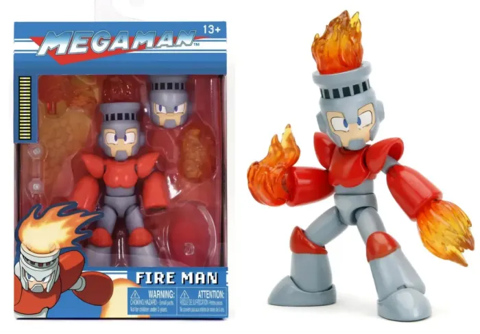 Action Figure Boneco Fire Man Do Mega Man Clássico 14 Cm Jada Toys Articulado Lacrado