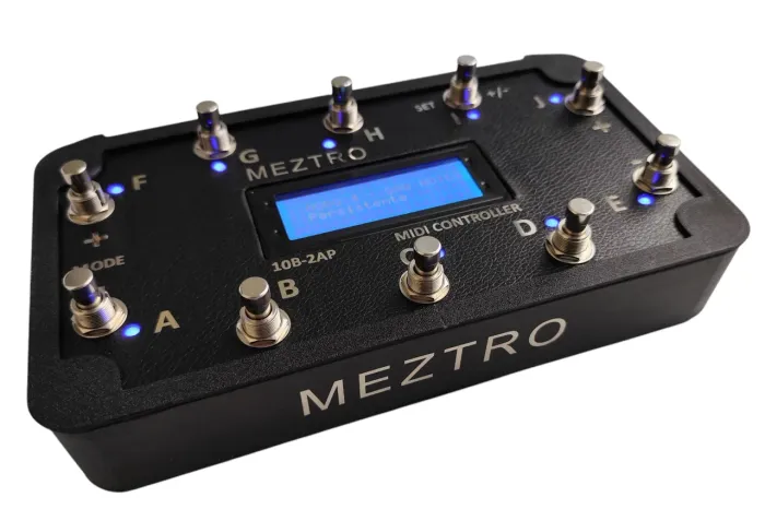 Controlador Midi USB 10 botões stomp  para pedaleiras de efeito Meztro 10B-2AP Anymidi