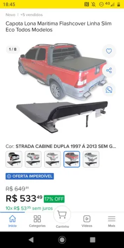 Capota para Strada, todos os modelos 