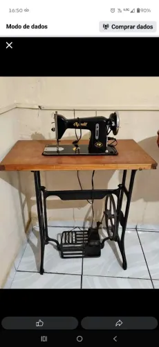 Máquina de Costura Antiga Vigorelli Com Motor e Gabinete - Impecável!