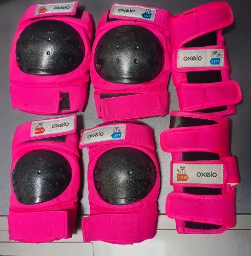 Kit Proteção Oxelo Decatlon (Joelheira, cotoveleira e munhequeira), Tam XS