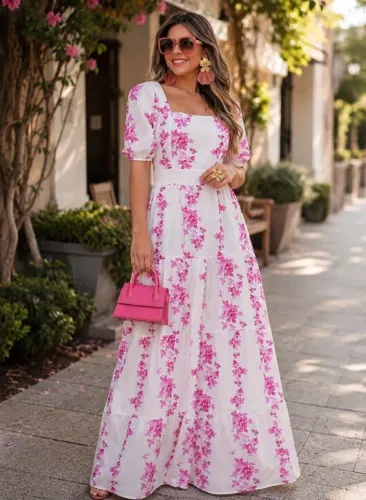 Vestido florido longo 36/40