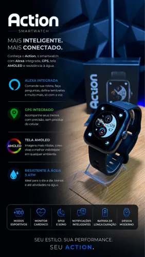 Smartwatch Action com Alexa e GPS(Garantia)
