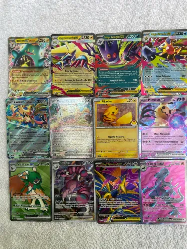 Lote Pokémon TCG Original - 12 Cartas (Mega Evoluções, ex & Promos ultras rara Full Art