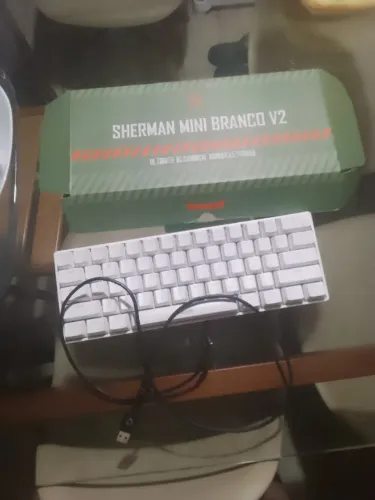 Vendo teclado mecânico branco switch azul(blue)