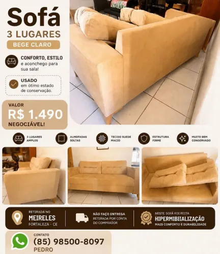Sofá com 3 lugares