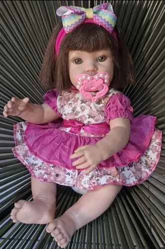 Boneca Bebê Realista Com Chupeta Customizada Usada 