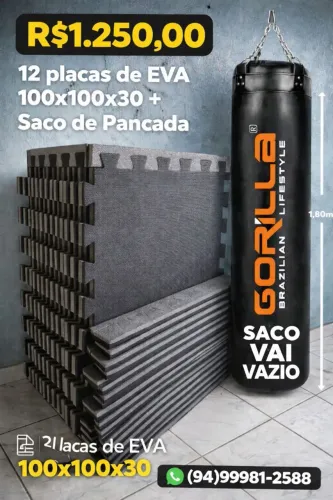 Placas de EVA e saco de pancada