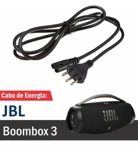CABO DE FORÇA CARREGADOR COMPATÍVEL PARA CAIXA DE SOM JBL BOOMBOX 3