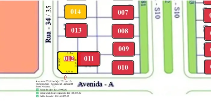 Ágio lote comercial esquina Luzimangues Porto Nacional TO