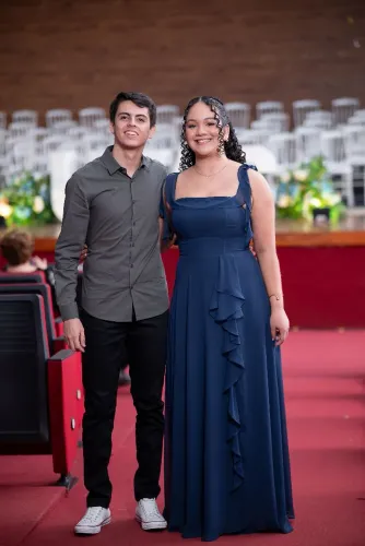 Vestido longo azul marinho