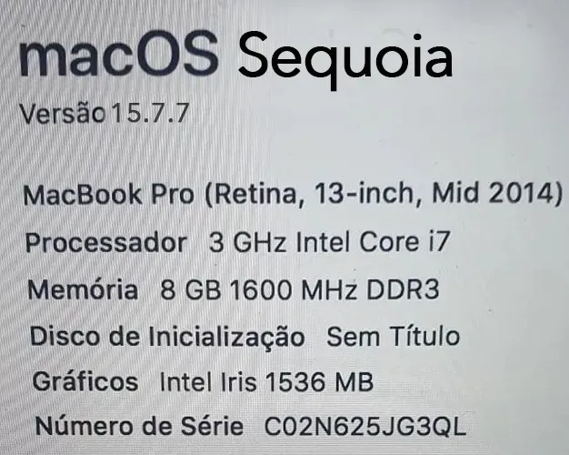MacBook Pro 13 Retina 480 SSD, em perfeitisso estado, com garantia 6 meses.