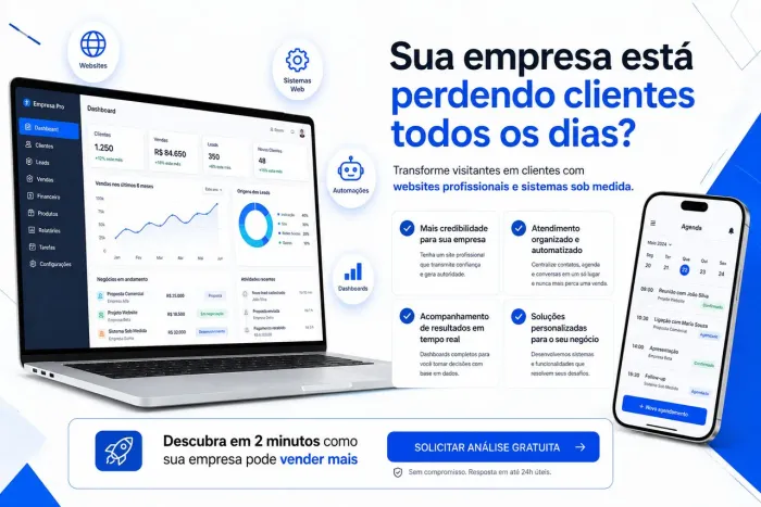 Desenvolvimento de Sites, Sistemas Web e Automações para Empresas | Sob Medida