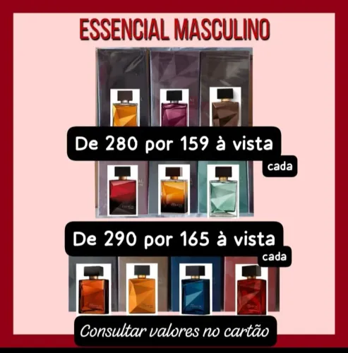 Perfume Essencial a partir de 159. Valores no anúncio. Consultar valores no cartão.
