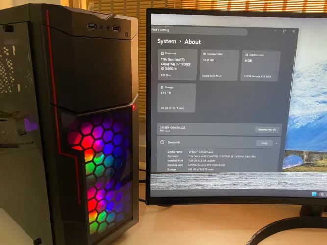 PC Gamer Completo i7 RAM16GB 1.35TB Desktop 