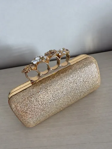 Bolsa clutch dourada brilhante para festas