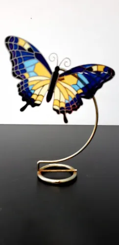 Escultura de Borboleta Azul