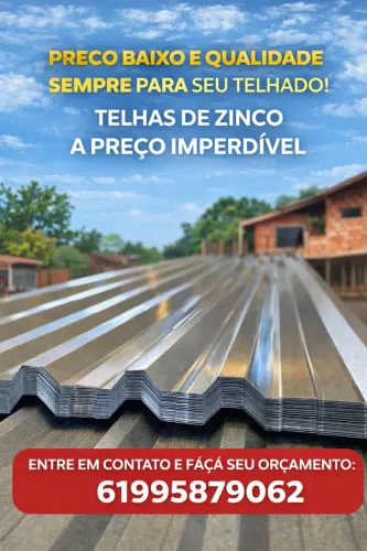 Utilizada p/ telhados e cercamentos = telhas de zinco trapezoidal apenas R$38,90 o metro