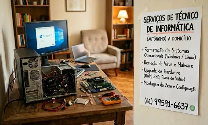 Tecnico informatica - Monto, Reparo, Formato, Instalaçao de progamas...