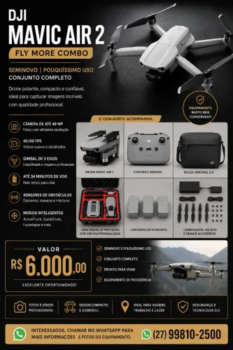 DRONE DJI MAVIC AIR 2 | FLY MORE COMBO + CASE RÍGIDO