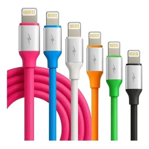 Cabo de Dados Silicone Colorido iPhone com 20 unidades