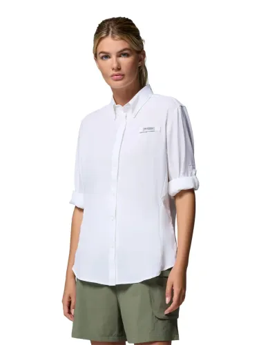 Camisa Columbia Tami Feminina G Branca PFG Omni-Wick UPF 40