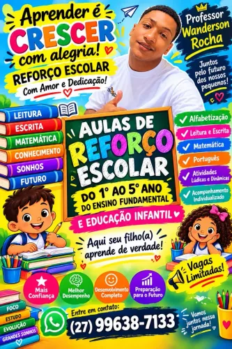 Aulas de Reforço Escolar - Alfabetização, Leitura e Matemática