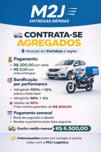 Contrata se agregado com veículo próprio