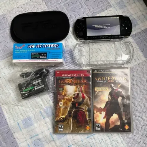 PSP 3000 Completo, Desbloqueado + 2 Jogos Originais God of War