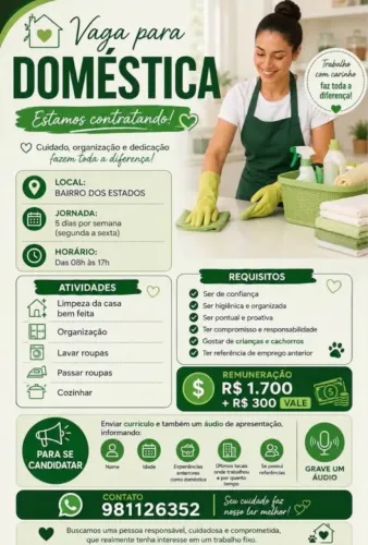Vaga para doméstica