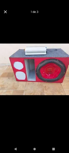 Vendo ou troco caixa de som com auto falante emborrachado 600 watts RMS e módulo de 950 wa