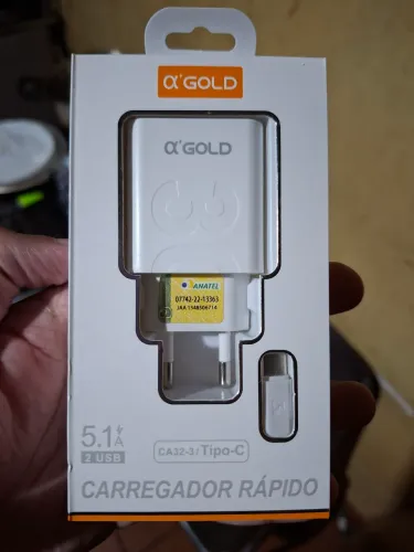 Carregador 30w al gold tipo c com cabo novo lacrado