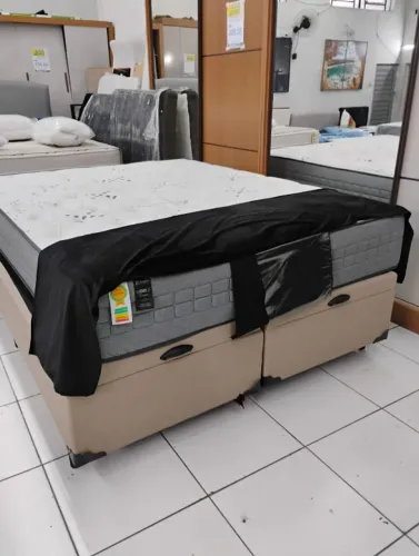 Cama box queen x base box baú